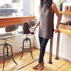 WILFRED | Italy wool sleeveless sweater top taupe